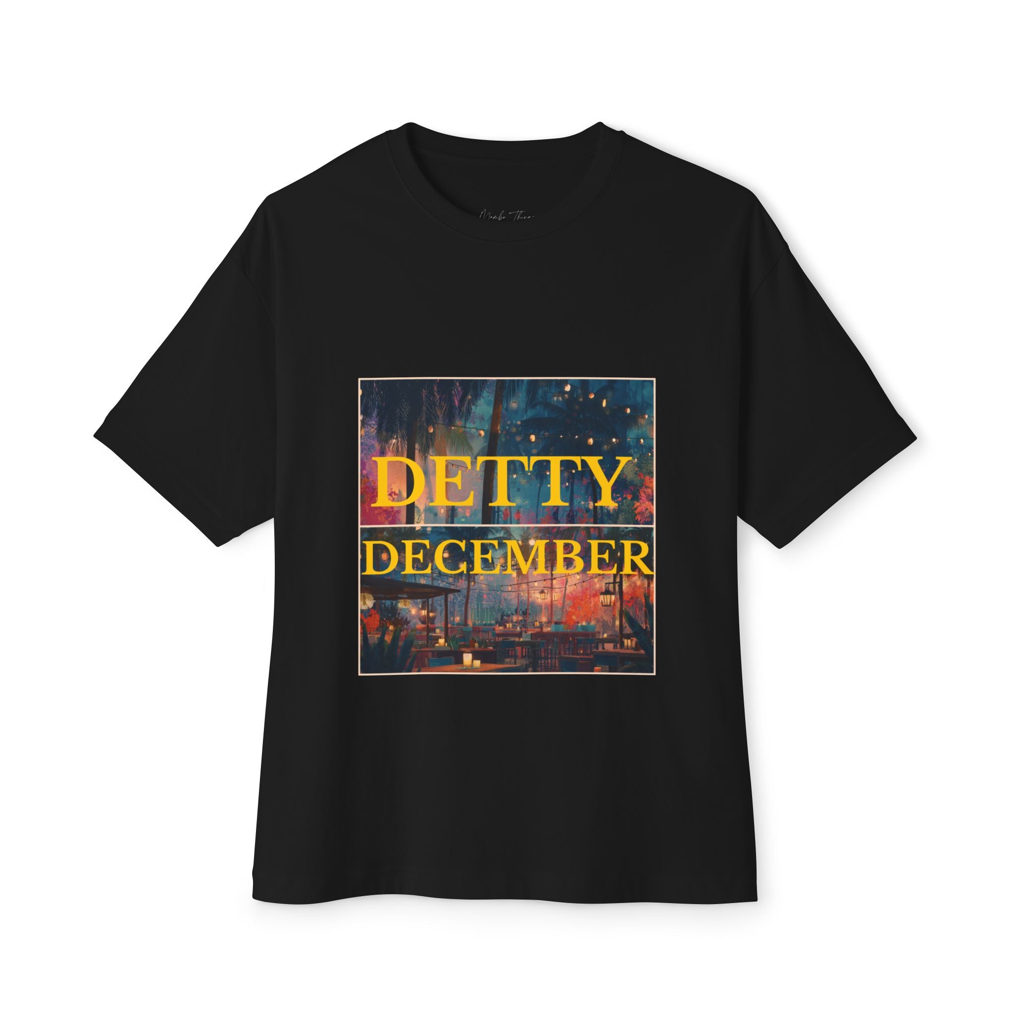 Limited Edition Graphic Tee - Detty December Festive Vibes Unisex Oversized Boxy Tee