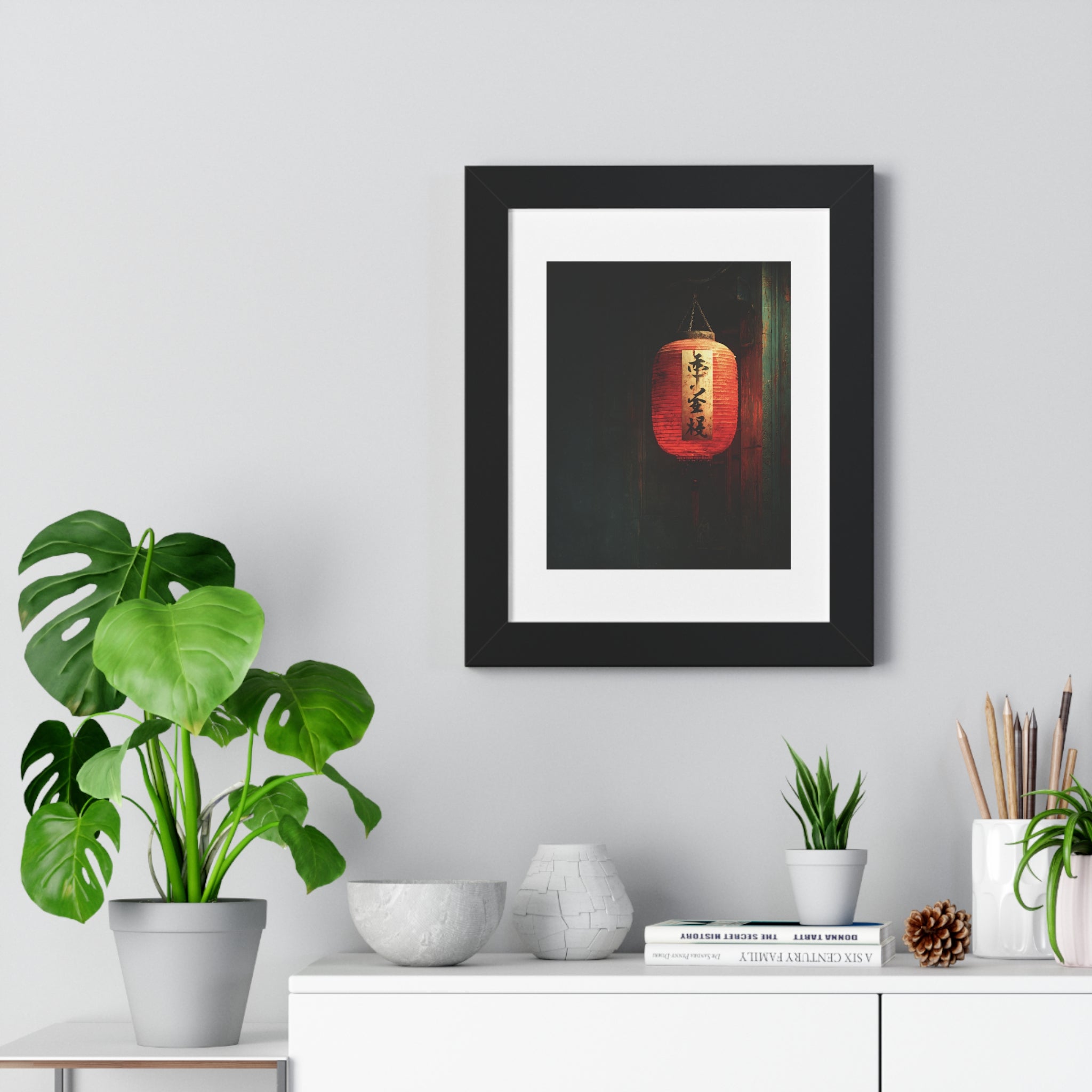 Red Lantern Art Print | Japanese-Inspired Framed Wall Art