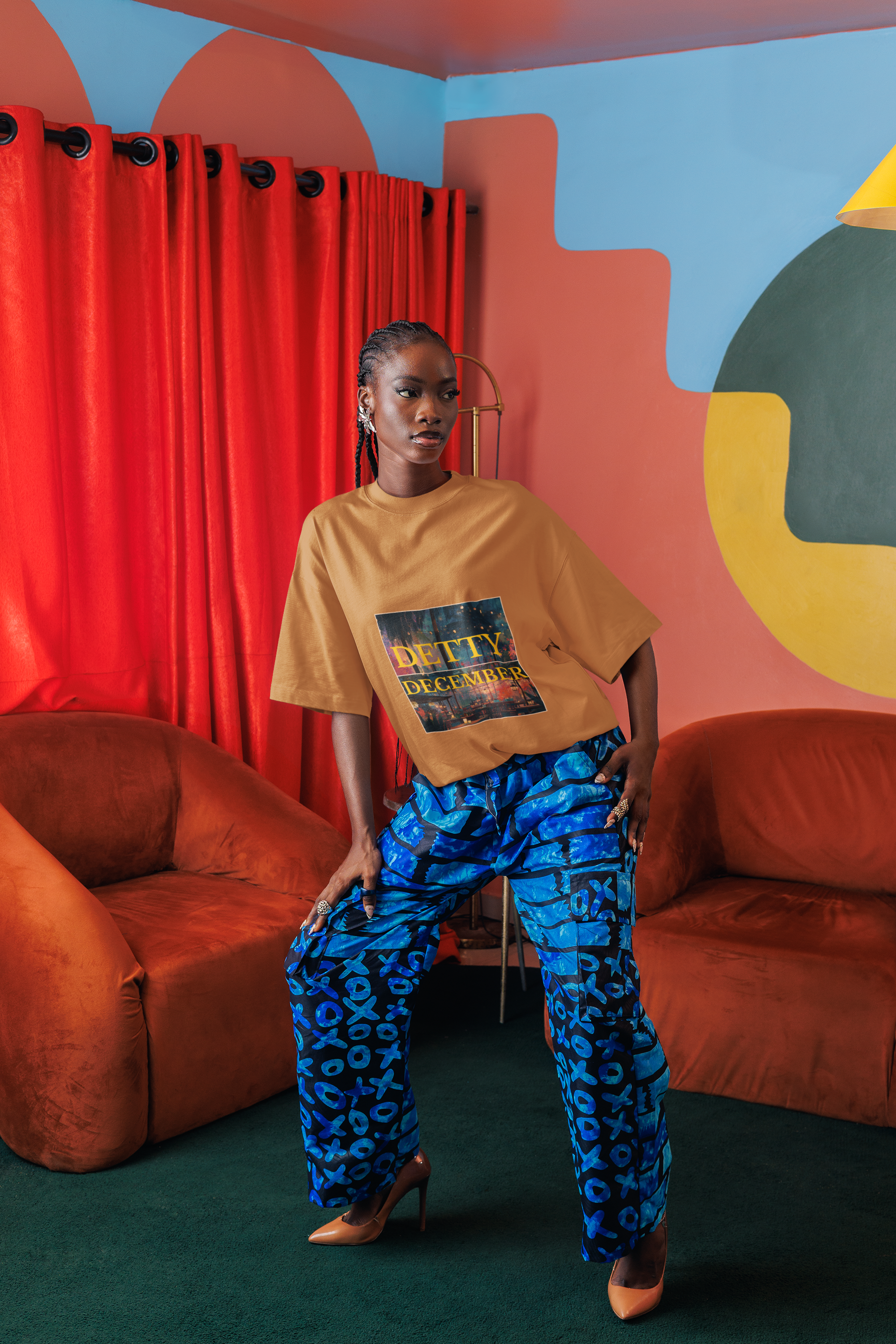 Limited Edition Graphic Tee - Detty December Festive Vibes Unisex Oversized Boxy Tee