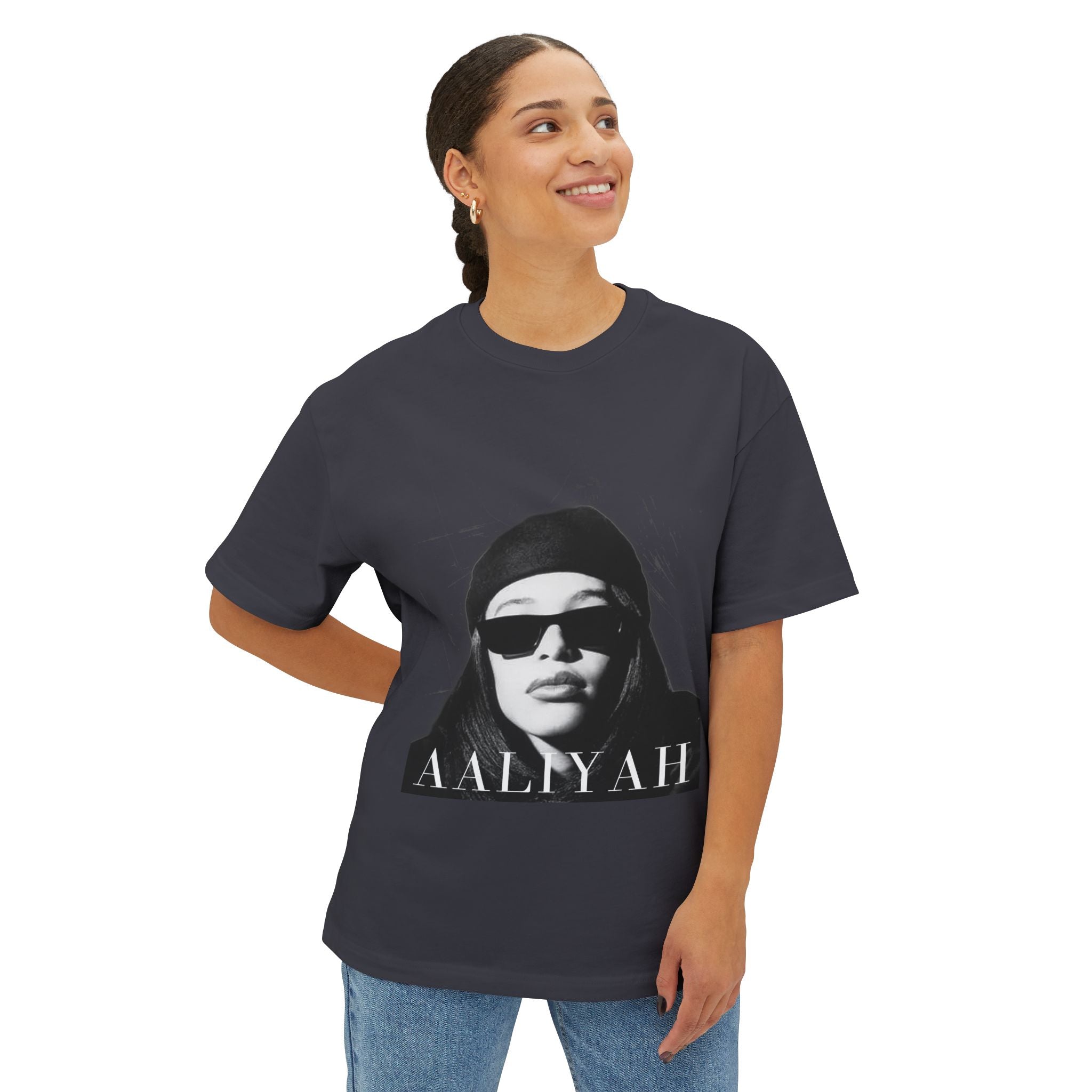 Oversized Tee — 'Aaliyah It Girl' Graphic Top
