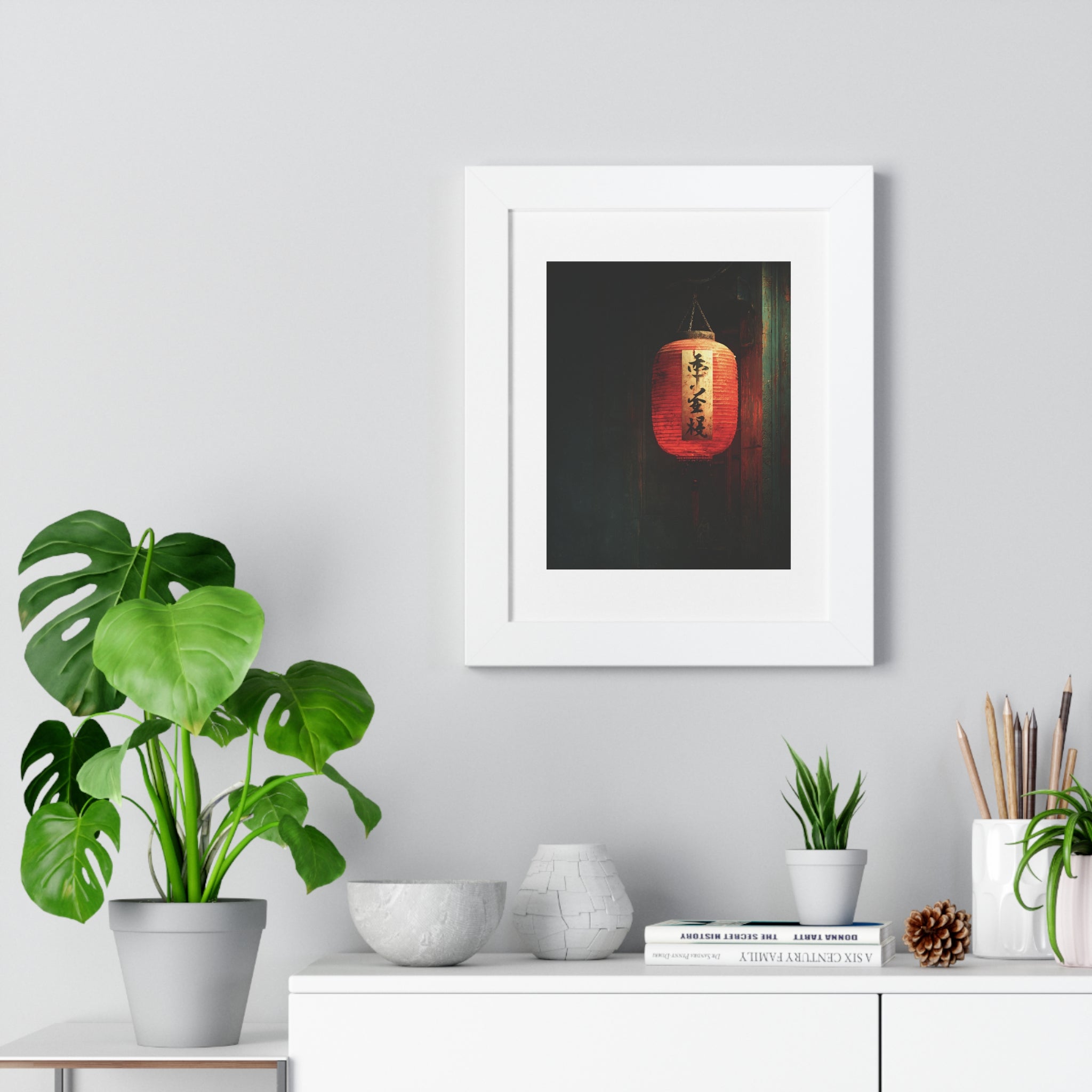 Red Lantern Art Print | Japanese-Inspired Framed Wall Art